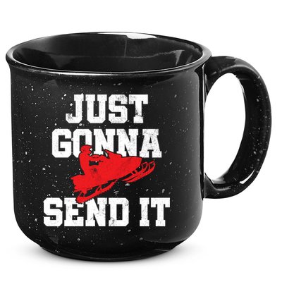 Snowmobile Just Gonna Send It Funny Freestyle Motor Sled 15oz Campfire Ceramic Mug