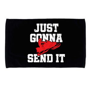 Snowmobile Just Gonna Send It Funny Freestyle Motor Sled Microfiber Hand Towel