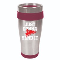 Snowmobile Just Gonna Send It Funny Freestyle Motor Sled 16oz Travel Tumbler