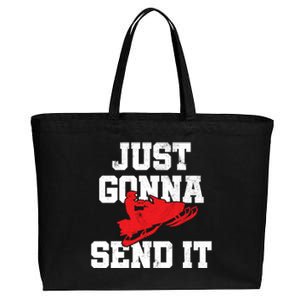 Snowmobile Just Gonna Send It Funny Freestyle Motor Sled Cotton Canvas Jumbo Tote