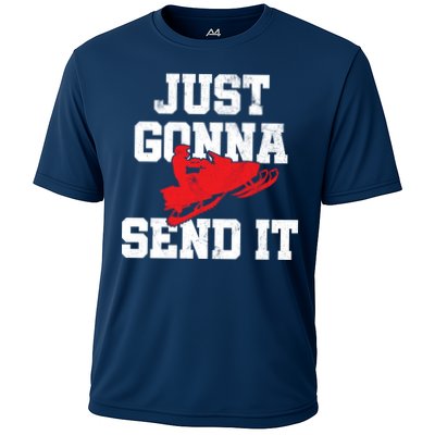Snowmobile Just Gonna Send It Funny Freestyle Motor Sled Performance Shirt