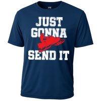 Snowmobile Just Gonna Send It Funny Freestyle Motor Sled Performance Shirt