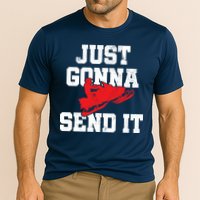Snowmobile Just Gonna Send It Funny Freestyle Motor Sled Performance Shirt
