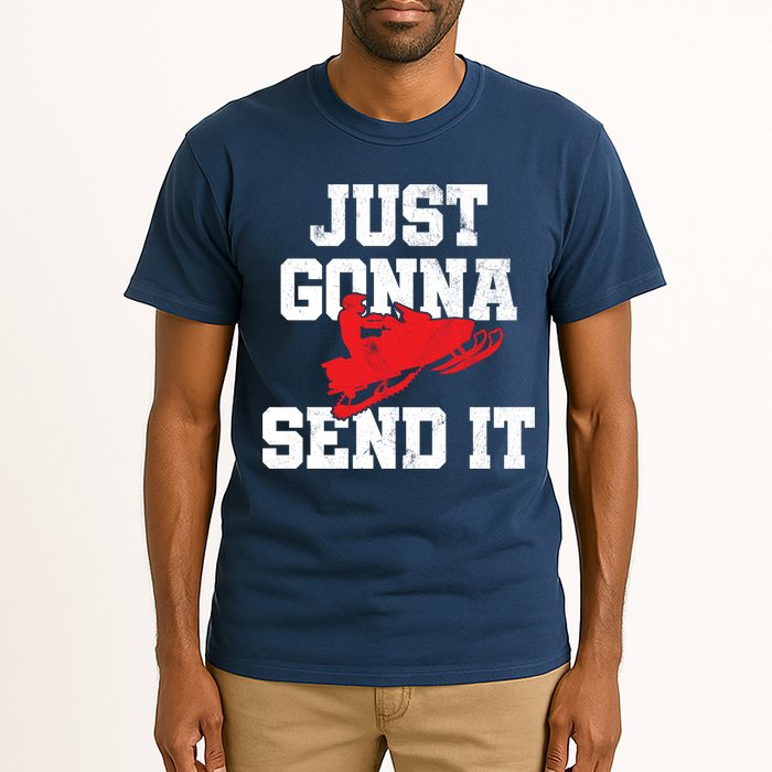 Snowmobile Just Gonna Send It Funny Freestyle Motor Sled Tall T-Shirt