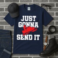Snowmobile Just Gonna Send It Funny Freestyle Motor Sled Tall T-Shirt