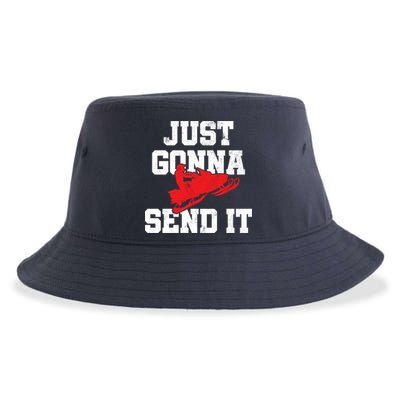 Snowmobile Just Gonna Send It Funny Freestyle Motor Sled Sustainable Bucket Hat