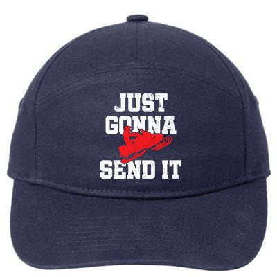 Snowmobile Just Gonna Send It Funny Freestyle Motor Sled 7-Panel Snapback Hat