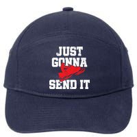 Snowmobile Just Gonna Send It Funny Freestyle Motor Sled 7-Panel Snapback Hat