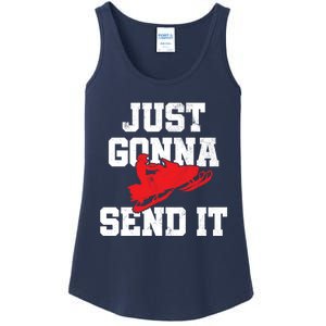 Snowmobile Just Gonna Send It Funny Freestyle Motor Sled Ladies Essential Tank