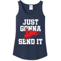 Snowmobile Just Gonna Send It Funny Freestyle Motor Sled Ladies Essential Tank