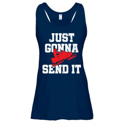 Snowmobile Just Gonna Send It Funny Freestyle Motor Sled Ladies Essential Flowy Tank