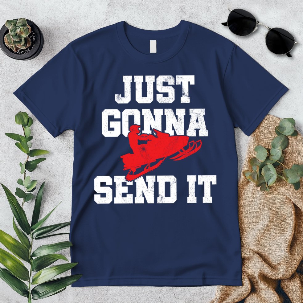 Snowmobile Just Gonna Send It Funny Freestyle Motor Sled Premium T-Shirt