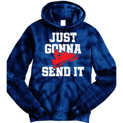 Snowmobile Just Gonna Send It Funny Freestyle Motor Sled Tie Dye Hoodie