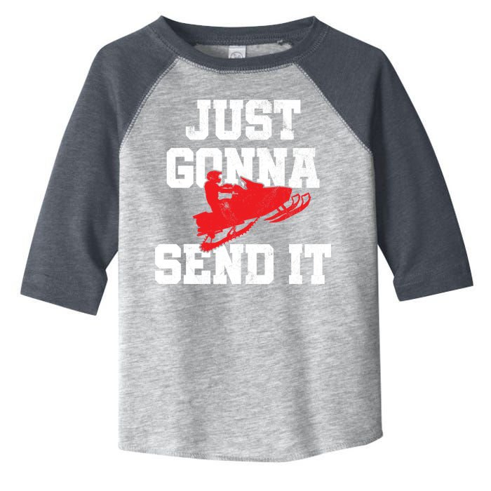 Snowmobile Just Gonna Send It Funny Freestyle Motor Sled Toddler Fine Jersey T-Shirt