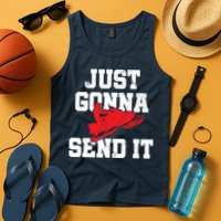 Snowmobile Just Gonna Send It Funny Freestyle Motor Sled Tank Top