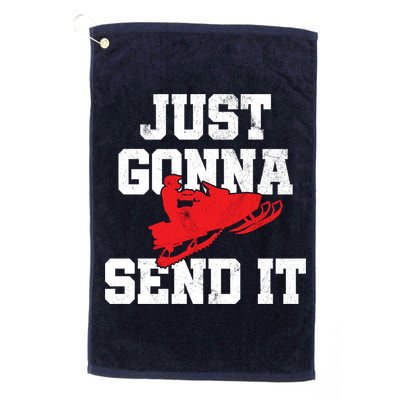 Snowmobile Just Gonna Send It Funny Freestyle Motor Sled Golf Towel