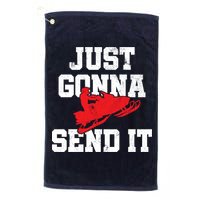 Snowmobile Just Gonna Send It Funny Freestyle Motor Sled Golf Towel