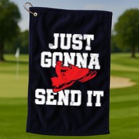 Snowmobile Just Gonna Send It Funny Freestyle Motor Sled Golf Towel