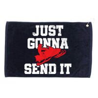 Snowmobile Just Gonna Send It Funny Freestyle Motor Sled Grommeted Golf Towel