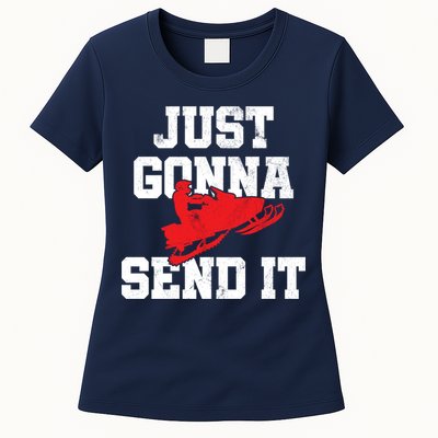 Snowmobile Just Gonna Send It Funny Freestyle Motor Sled Womens T-Shirt
