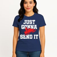 Snowmobile Just Gonna Send It Funny Freestyle Motor Sled Womens T-Shirt