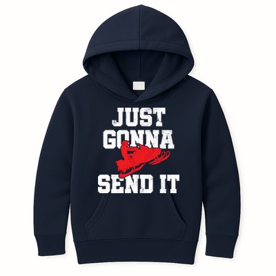 Snowmobile Just Gonna Send It Funny Freestyle Motor Sled Kids Hoodie