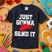 Snowmobile Just Gonna Send It Funny Freestyle Motor Sled Kids T-Shirt
