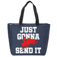 Snowmobile Just Gonna Send It Funny Freestyle Motor Sled Zip Tote Bag