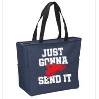 Snowmobile Just Gonna Send It Funny Freestyle Motor Sled Zip Tote Bag