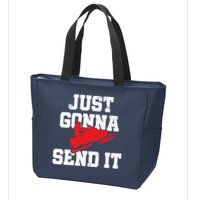 Snowmobile Just Gonna Send It Funny Freestyle Motor Sled Zip Tote Bag