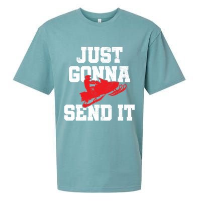 Snowmobile Just Gonna Send It Funny Freestyle Motor Sled Sueded Cloud Jersey T-Shirt