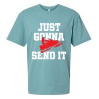 Snowmobile Just Gonna Send It Funny Freestyle Motor Sled Sueded Cloud Jersey T-Shirt