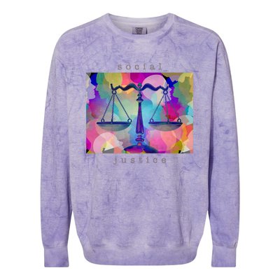 Social Justice Gift Colorblast Crewneck Sweatshirt