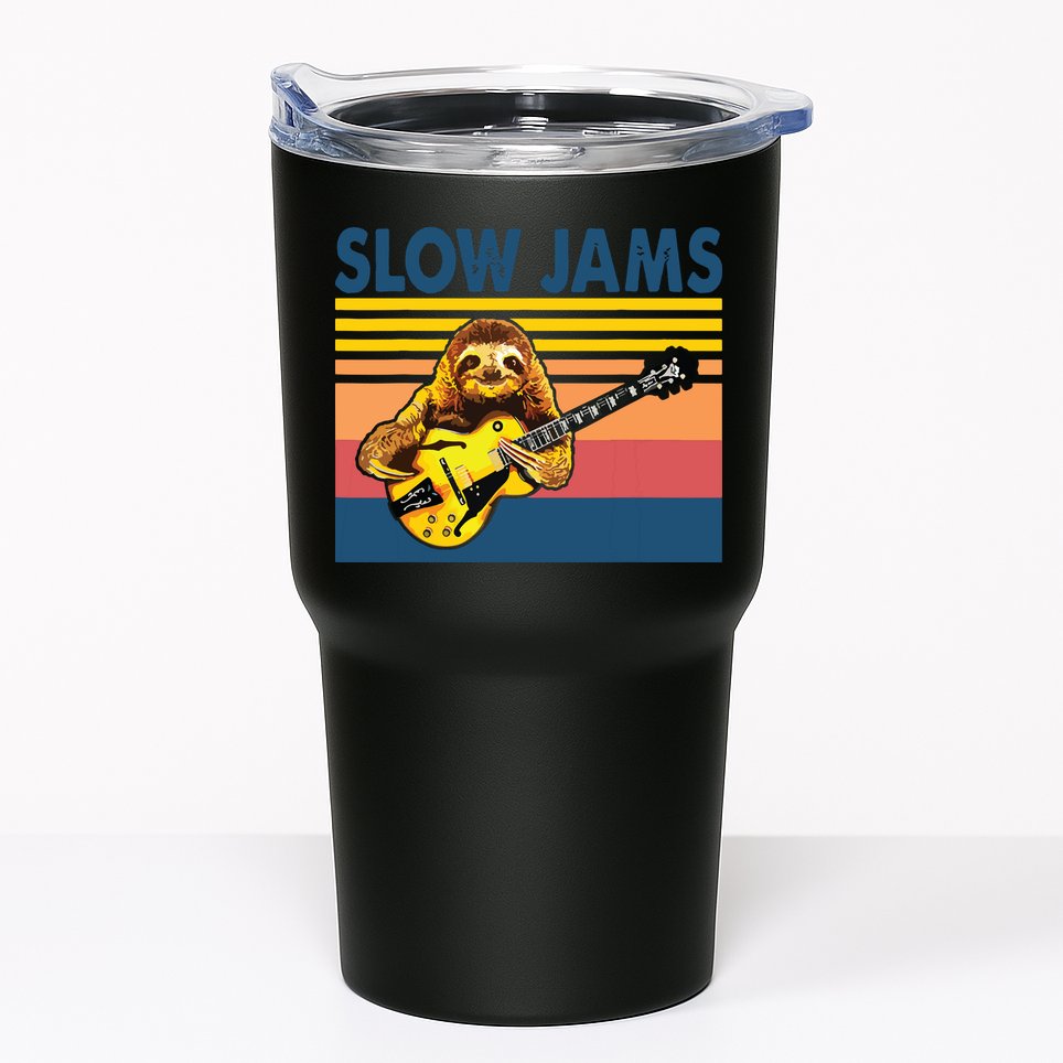 Slow Jams GUITAR Funny Sloth Play Guitar Tumbler