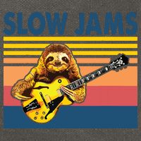 Slow Jams GUITAR Funny Sloth Play Guitar Cotton Canvas Backpack