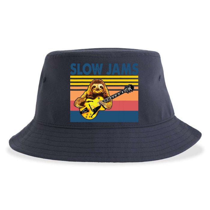 Slow Jams GUITAR Funny Sloth Play Guitar Sustainable Bucket Hat