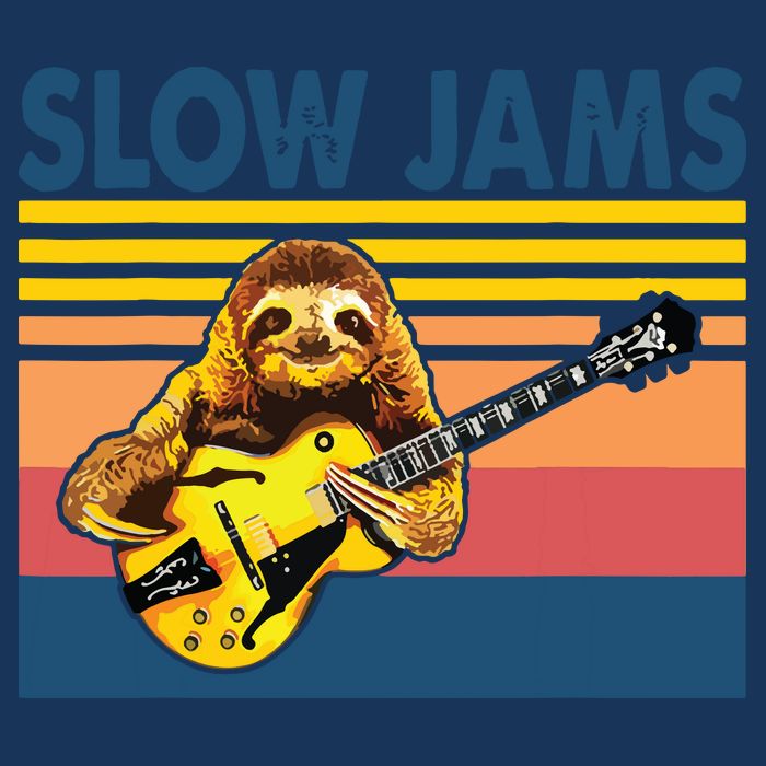 Slow Jams GUITAR Funny Sloth Play Guitar Drawstring Bag