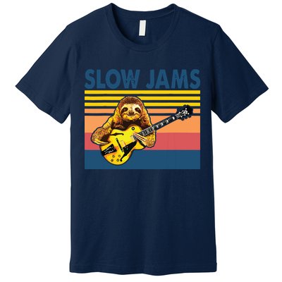 Slow Jams GUITAR Funny Sloth Play Guitar Premium T-Shirt