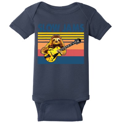 Slow Jams GUITAR Funny Sloth Play Guitar Baby Bodysuit