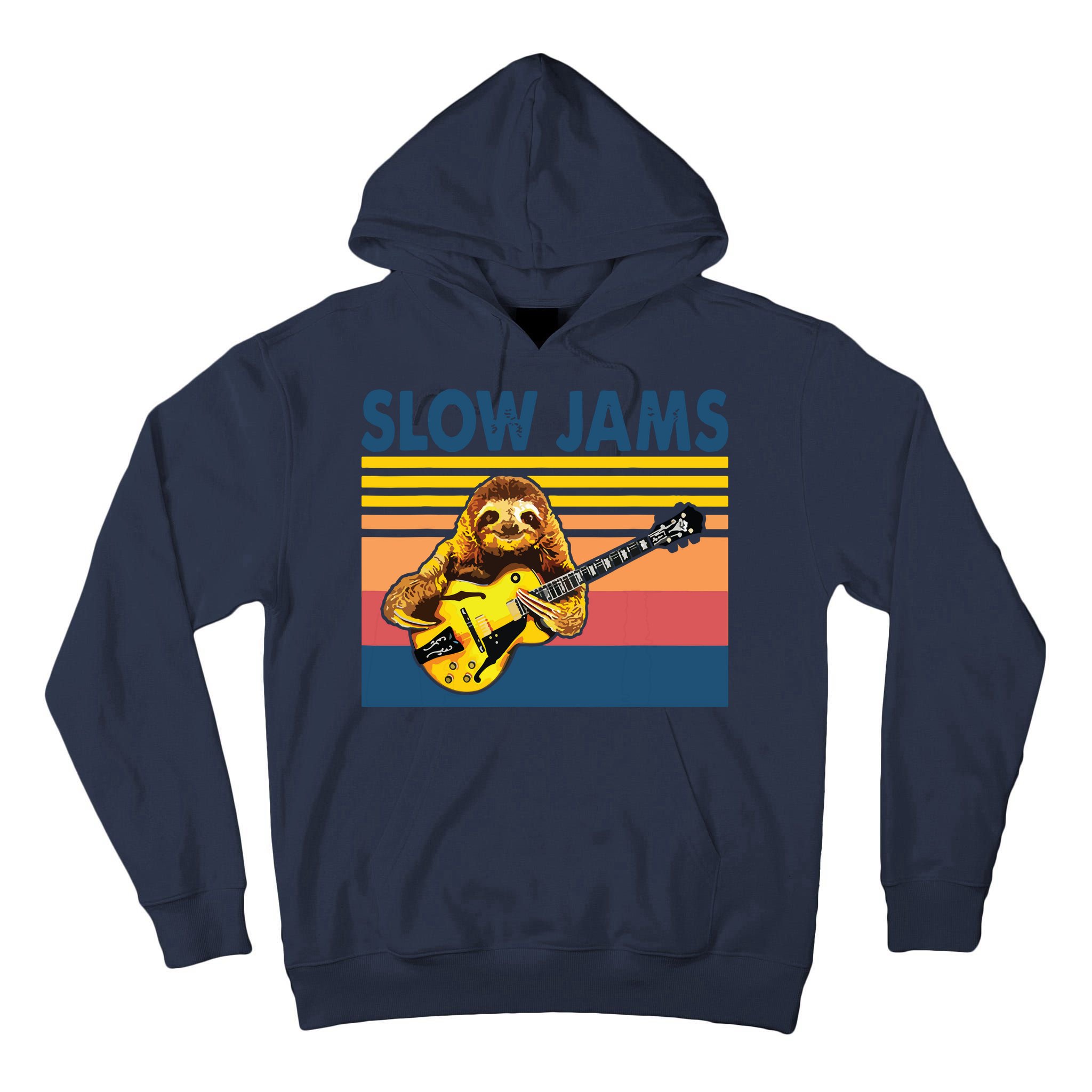 Slow Jams GUITAR Funny Sloth Play Guitar Tall Hoodie