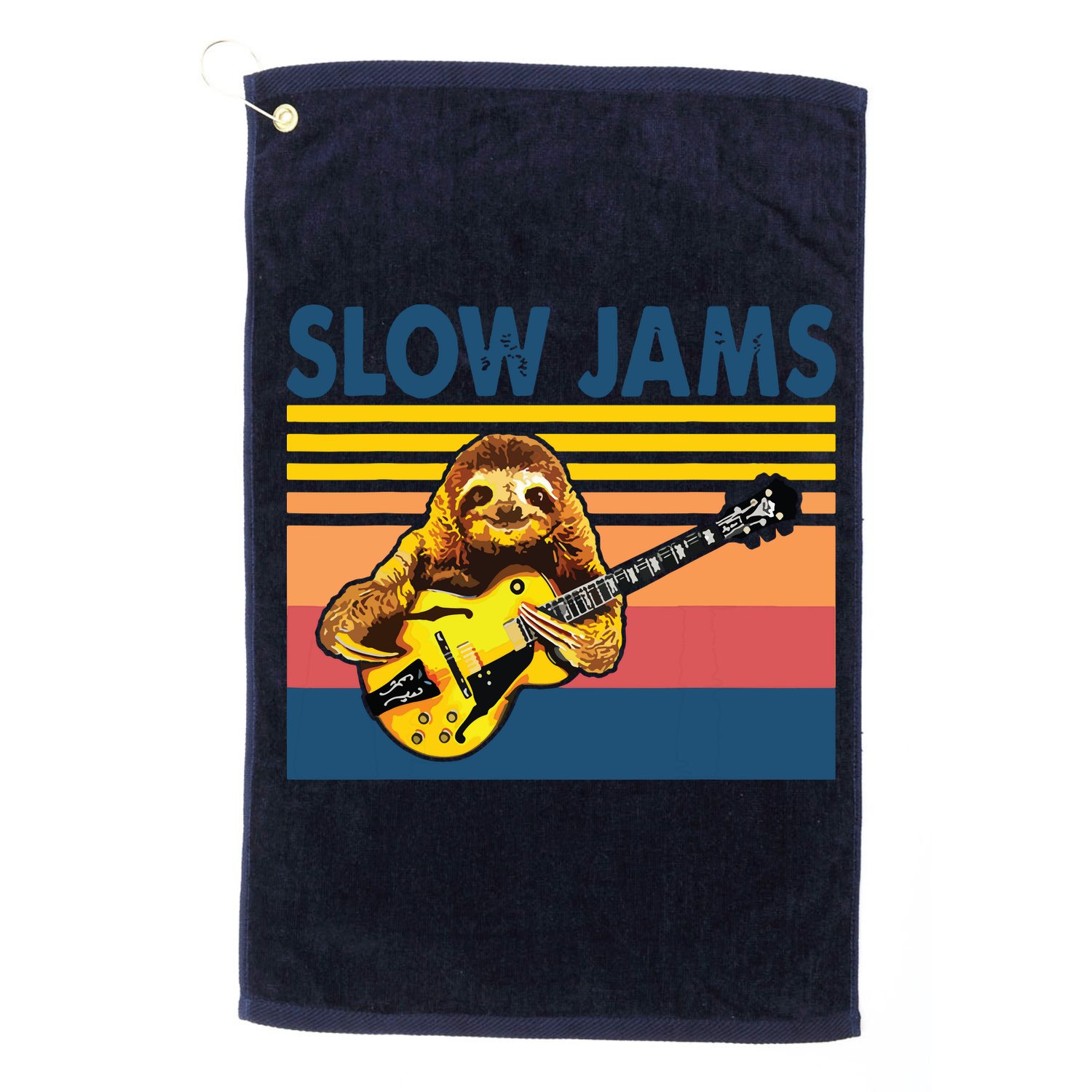 Slow Jams GUITAR Funny Sloth Play Guitar Golf Towel