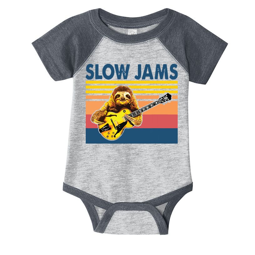 Slow Jams GUITAR Funny Sloth Play Guitar Infant Baby Jersey Bodysuit