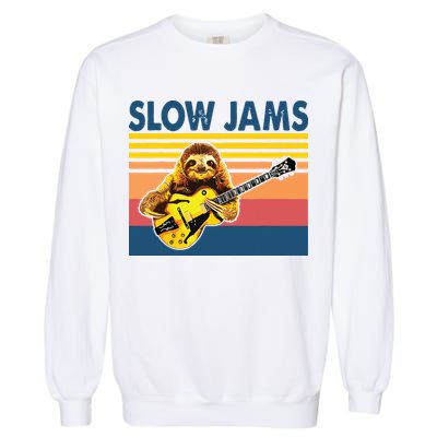 Slow Jams GUITAR Funny Sloth Play Guitar Garment-Dyed Sweatshirt