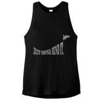 Snowmobile Just Gonna Send It Funny Sled Snowmobiling Gift Ladies PosiCharge Tri-Blend Wicking Tank