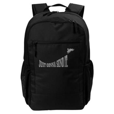 Snowmobile Just Gonna Send It Funny Sled Snowmobiling Gift Daily Commute Backpack