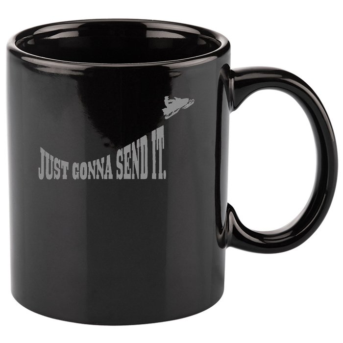 Snowmobile Just Gonna Send It Funny Sled Snowmobiling Gift 11oz C Handle Ceramic Mug
