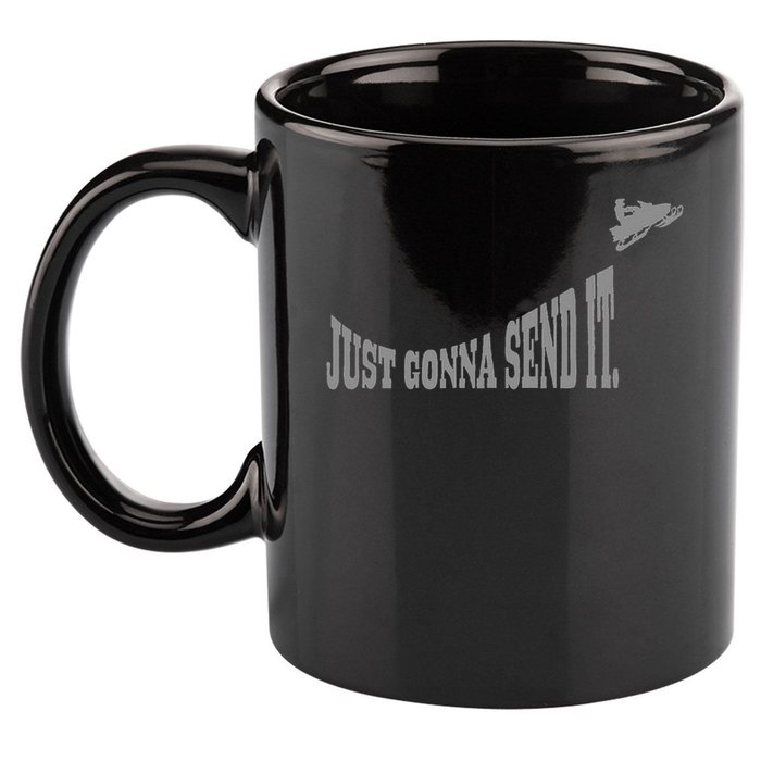 Snowmobile Just Gonna Send It Funny Sled Snowmobiling Gift 11oz C Handle Ceramic Mug