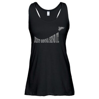 Snowmobile Just Gonna Send It Funny Sled Snowmobiling Gift Ladies Essential Flowy Tank
