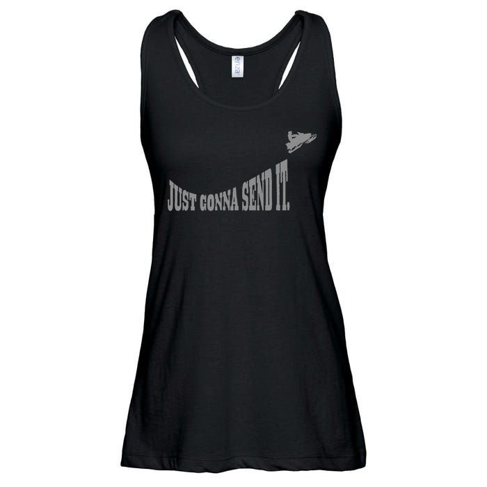 Snowmobile Just Gonna Send It Funny Sled Snowmobiling Gift Ladies Essential Flowy Tank