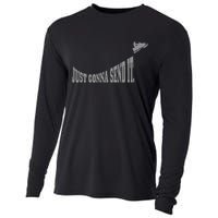 Snowmobile Just Gonna Send It Funny Sled Snowmobiling Gift Cooling Performance Long Sleeve Crew